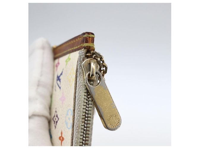 LOUIS VUITTON Monogramm Multicolor Pochette Cles Tasche Weiß M92655 Auth 169139 - Ansicht 9