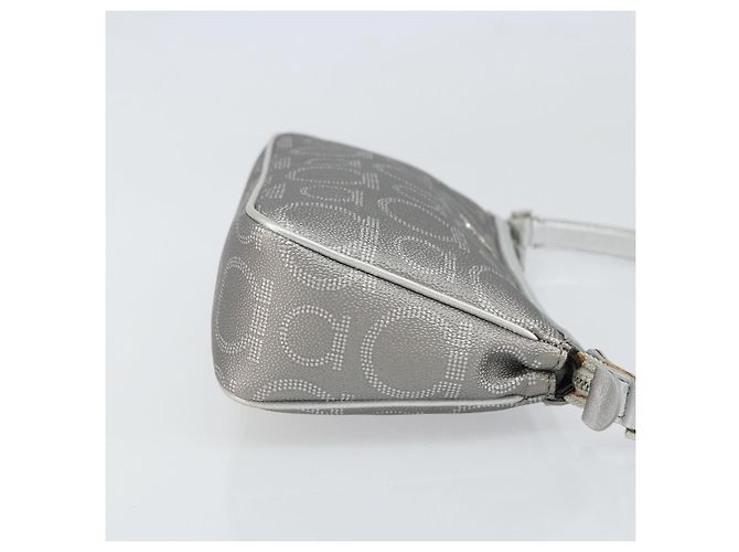 Pochette in pelle PVC argento Auth BA9978V di Salvatore Ferragamo - vista 3
