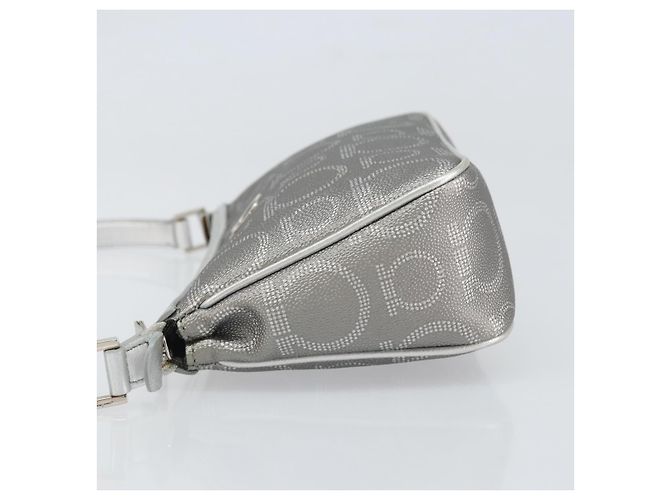 Pochette in pelle PVC argento Auth BA9978V di Salvatore Ferragamo - vista 4