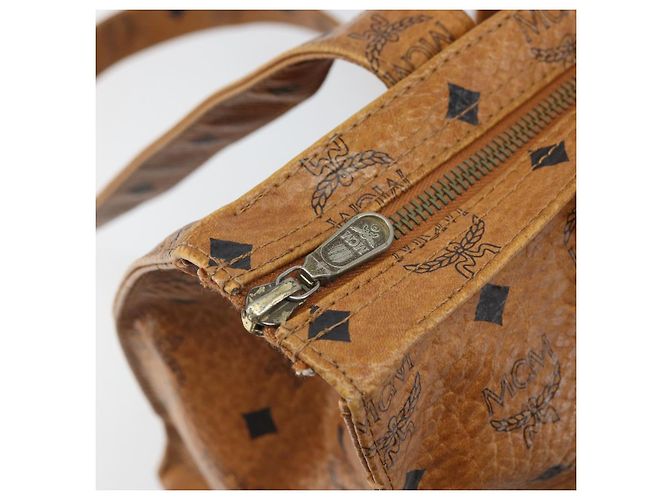 Borsa Tote MCM Logogram Vicetos PVC Marrone Oro Auth 170245 D'oro - vista 10