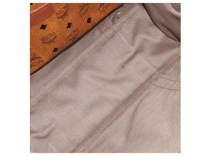 Borsa Tote MCM Logogram Vicetos PVC Marrone Oro Auth 170245 D'oro - vista 11