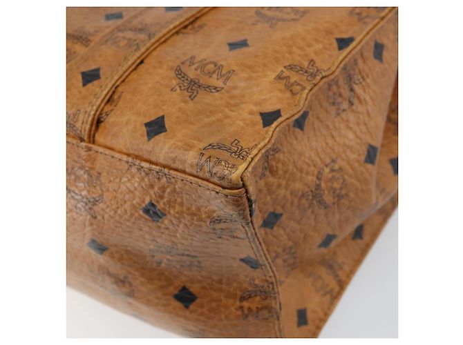 Borsa Tote MCM Logogram Vicetos PVC Marrone Oro Auth 170245 D'oro - vista 16