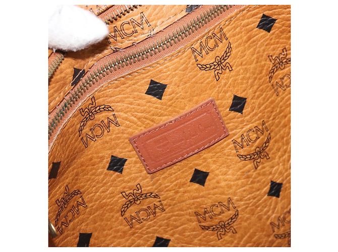 Borsa Tote MCM Logogram Vicetos PVC Marrone Oro Auth 170245 D'oro - vista 17