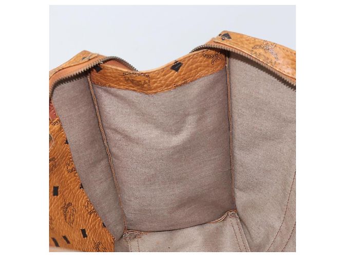 Borsa Tote MCM Logogram Vicetos PVC Marrone Oro Auth 170245 D'oro - vista 18