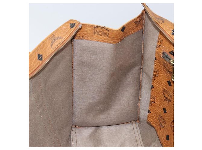 Borsa Tote MCM Logogram Vicetos PVC Marrone Oro Auth 170245 D'oro - vista 19