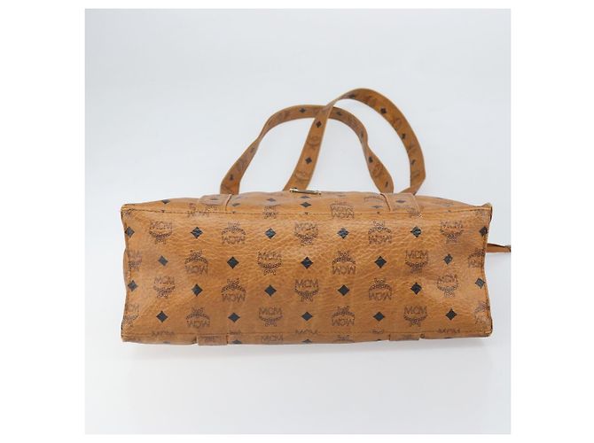 Borsa Tote MCM Logogram Vicetos PVC Marrone Oro Auth 170245 D'oro - vista 5