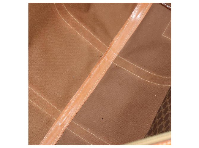 Céline Borsa Boston in tela Macadam CELINE in pelle PVC marrone oro Auth mr1958 D'oro - vista 11