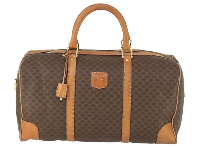 Céline Borsa Boston in tela Macadam CELINE in pelle PVC marrone oro Auth mr1958 D'oro - vista 13