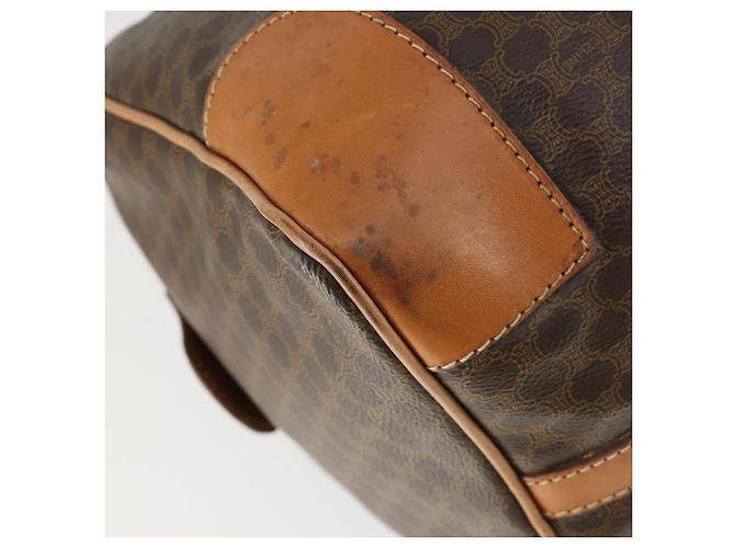 Céline Borsa Boston in tela Macadam CELINE in pelle PVC marrone oro Auth mr1958 D'oro - vista 16