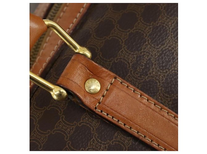 Céline Borsa Boston in tela Macadam CELINE in pelle PVC marrone oro Auth mr1958 D'oro - vista 17