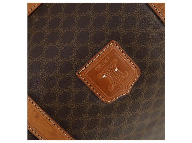 Céline Borsa Boston in tela Macadam CELINE in pelle PVC marrone oro Auth mr1958 D'oro - vista 18