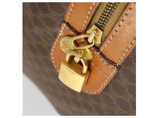 Céline Borsa Boston in tela Macadam CELINE in pelle PVC marrone oro Auth mr1958 D'oro - vista 19