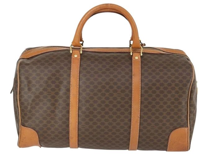 Céline Borsa Boston in tela Macadam CELINE in pelle PVC marrone oro Auth mr1958 D'oro - vista 2