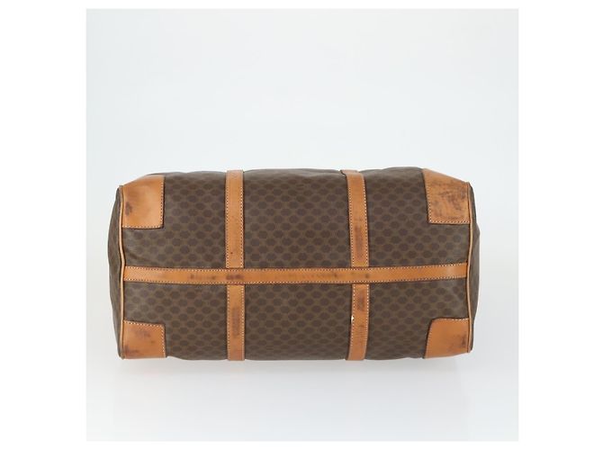 Céline Borsa Boston in tela Macadam CELINE in pelle PVC marrone oro Auth mr1958 D'oro - vista 5
