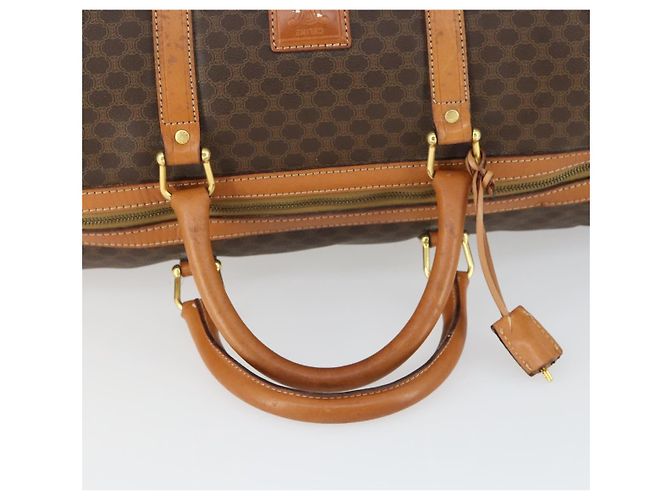 Céline Borsa Boston in tela Macadam CELINE in pelle PVC marrone oro Auth mr1958 D'oro - vista 7