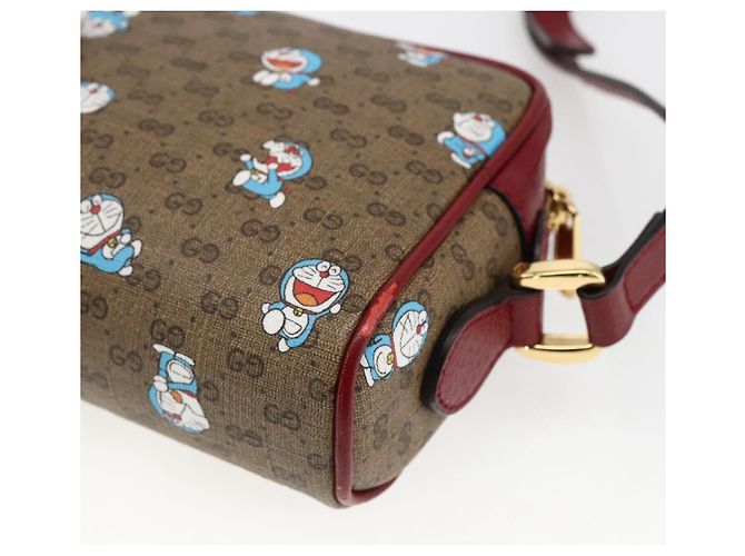 GUCCI GUCCI �~ Borsa Micro GG Supreme Doraemon PVC Beige 647784 Auth 149860SM D'oro - vista 15