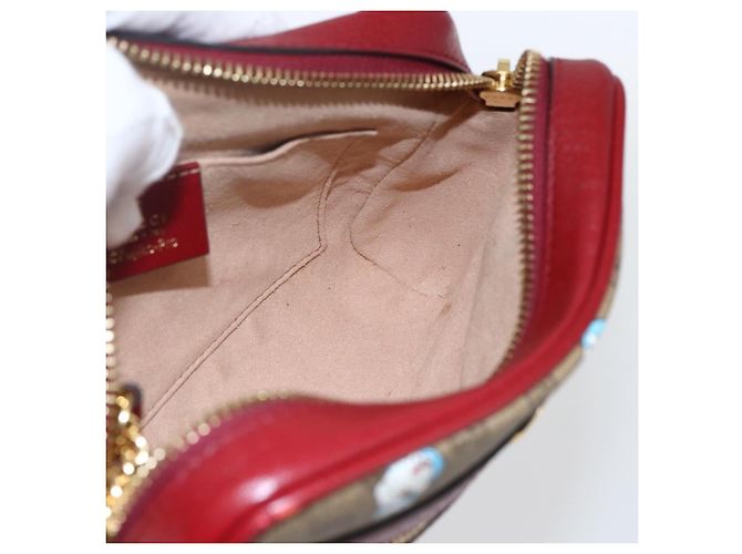 GUCCI GUCCI �~ Borsa Micro GG Supreme Doraemon PVC Beige 647784 Auth 149860SM D'oro - vista 19