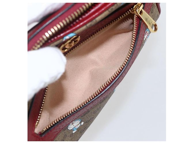 GUCCI GUCCI �~ Borsa Micro GG Supreme Doraemon PVC Beige 647784 Auth 149860SM D'oro - vista 22