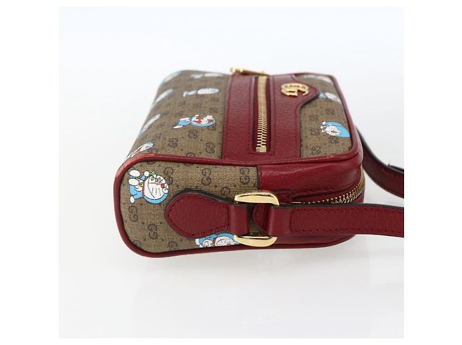 GUCCI GUCCI �~ Borsa Micro GG Supreme Doraemon PVC Beige 647784 Auth 149860SM D'oro - vista 4