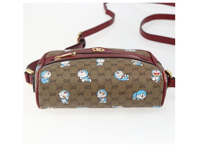 GUCCI GUCCI �~ Borsa Micro GG Supreme Doraemon PVC Beige 647784 Auth 149860SM D'oro - vista 5