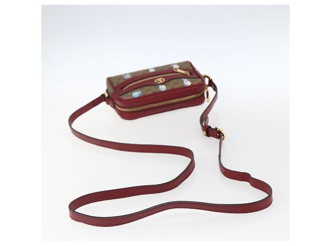 GUCCI GUCCI �~ Borsa Micro GG Supreme Doraemon PVC Beige 647784 Auth 149860SM D'oro - vista 7