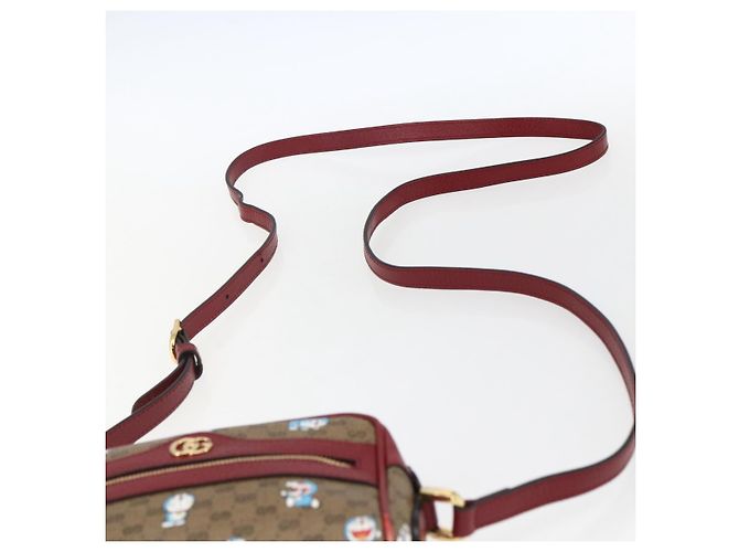GUCCI GUCCI �~ Borsa Micro GG Supreme Doraemon PVC Beige 647784 Auth 149860SM D'oro - vista 8