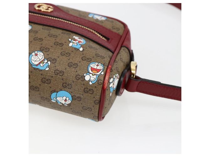GUCCI GUCCI �~ Borsa Micro GG Supreme Doraemon PVC Beige 647784 Auth 149860SM D'oro - vista 9