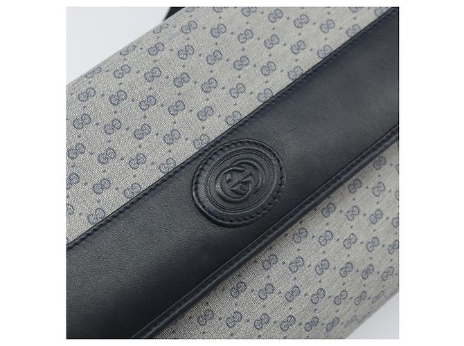 Gucci Borsa a Spalla Micro GG Supreme PVC Navy Gold 004 58 0264 Auth 166623 D'oro Blu navy - vista 18