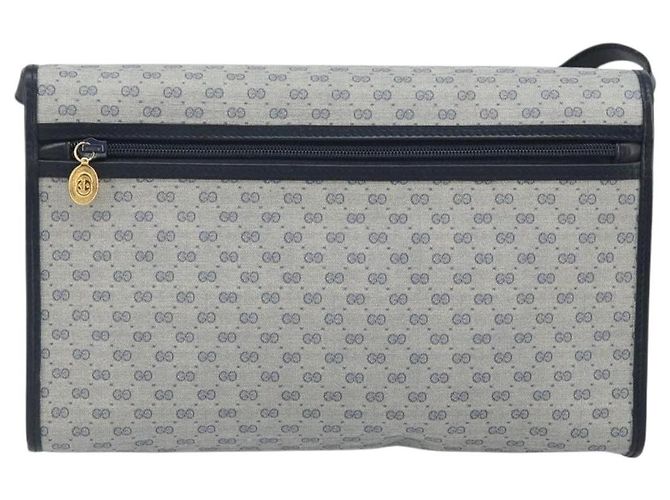 Gucci Borsa a Spalla Micro GG Supreme PVC Navy Gold 004 58 0264 Auth 166623 D'oro Blu navy - vista 2