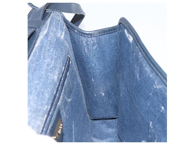 Gucci Borsa a Spalla Micro GG Supreme PVC Navy Gold 004 58 0264 Auth 166623 D'oro Blu navy - vista 20