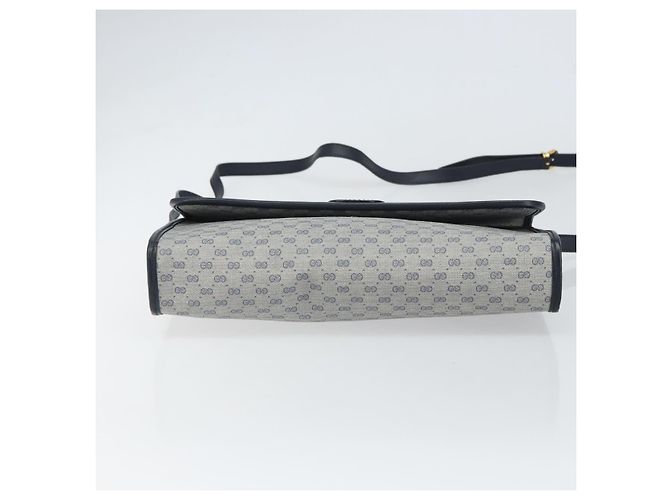 Gucci Borsa a Spalla Micro GG Supreme PVC Navy Gold 004 58 0264 Auth 166623 D'oro Blu navy - vista 5