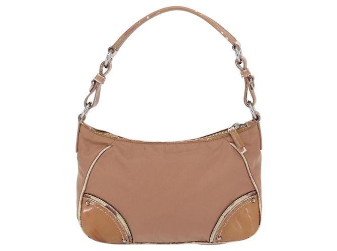 Borsa a Spalla PRADA Nylon Beige Argento Autentica 169041 - vista 2