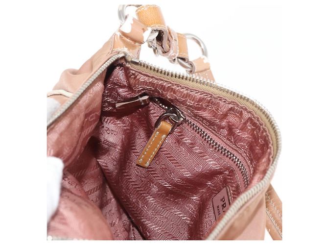 Borsa a Spalla PRADA Nylon Beige Argento Autentica 169041 - vista 21