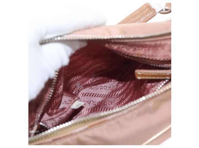 Borsa a Spalla PRADA Nylon Beige Argento Autentica 169041 - vista 22
