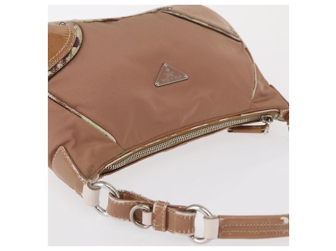 Borsa a Spalla PRADA Nylon Beige Argento Autentica 169041 - vista 6
