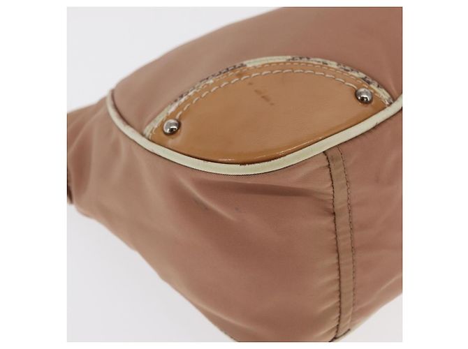 Borsa a Spalla PRADA Nylon Beige Argento Autentica 169041 - vista 9