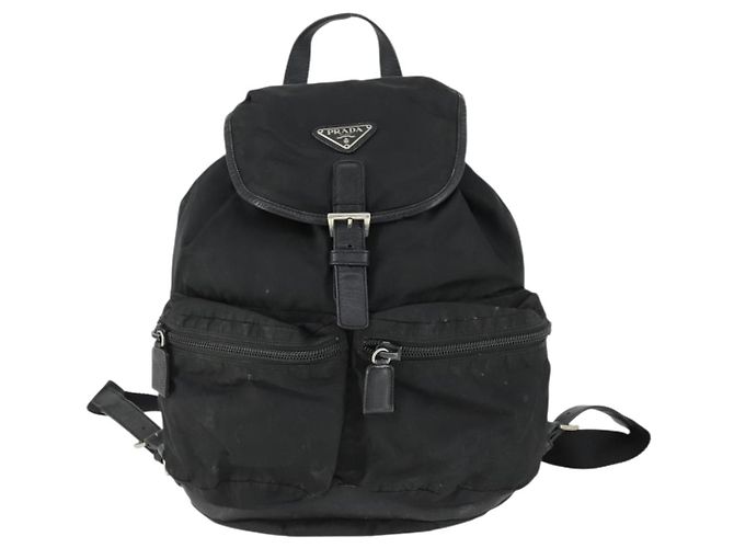 PRADA Backpack Nylon Black Silver Auth bs32876 Silvery - view 13