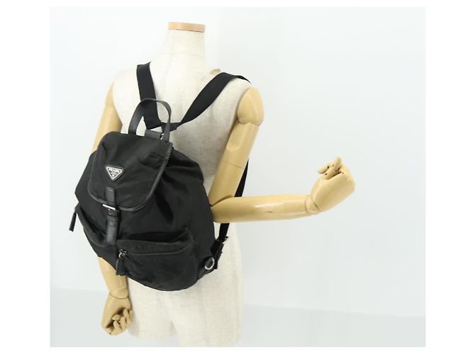 PRADA Backpack Nylon Black Silver Auth bs32876 Silvery - view 29