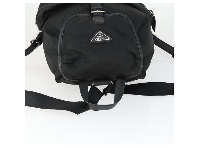 PRADA Backpack Nylon Black Silver Auth bs32876 Silvery - view 6