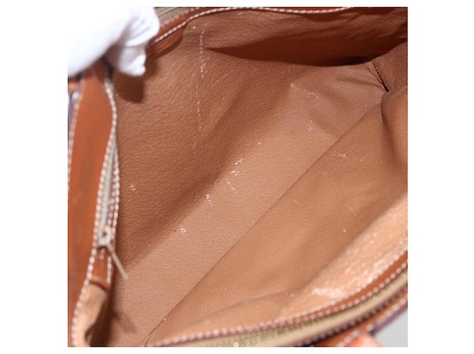 Céline Borsa a mano in tela Macadam CELINE in pelle PVC marrone oro Auth 170455 D'oro - vista 10