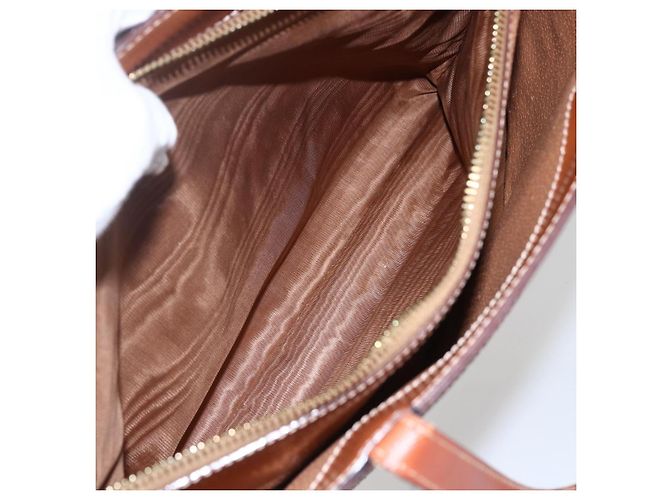 Céline Borsa a mano in tela Macadam CELINE in pelle PVC marrone oro Auth 170455 D'oro - vista 11