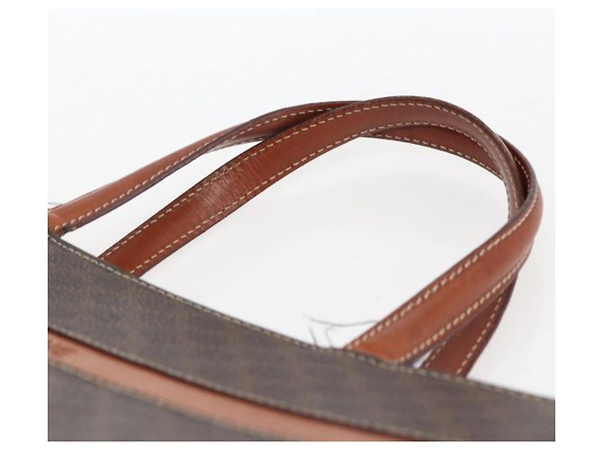 Céline Borsa a mano in tela Macadam CELINE in pelle PVC marrone oro Auth 170455 D'oro - vista 14