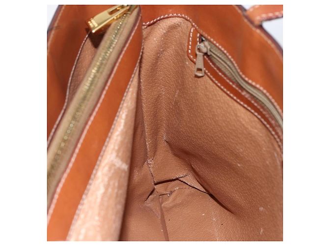 Céline Borsa a mano in tela Macadam CELINE in pelle PVC marrone oro Auth 170455 D'oro - vista 22