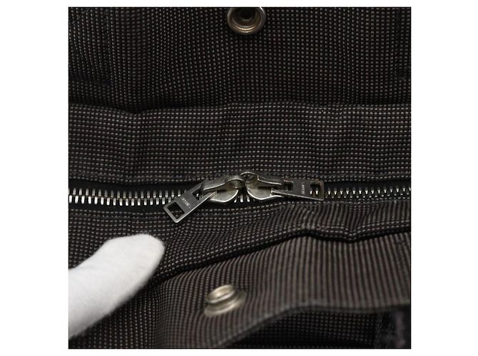 Hermès HERMES Borsa a Mano Her Line Tote MM in Tela Grigia Auth 163451 Marrone - vista 17