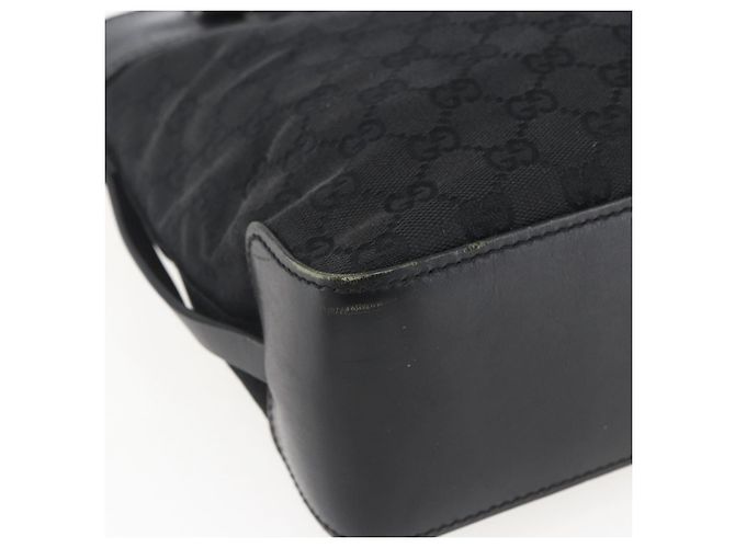 Borsa a mano in tela GG Gucci Nera Argento 107757 Auth 170302 Nero - vista 14