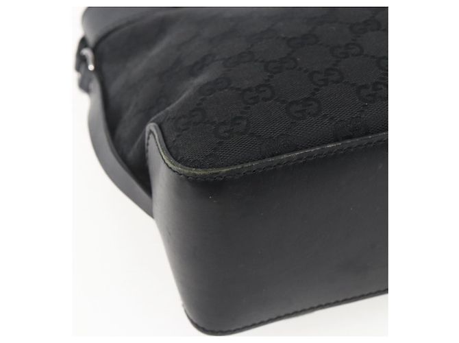 Borsa a mano in tela GG Gucci Nera Argento 107757 Auth 170302 Nero - vista 16