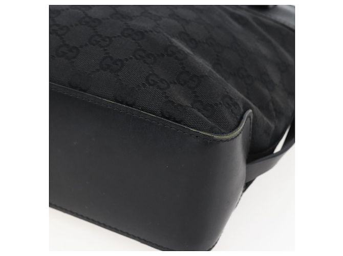 Borsa a mano in tela GG Gucci Nera Argento 107757 Auth 170302 Nero - vista 9