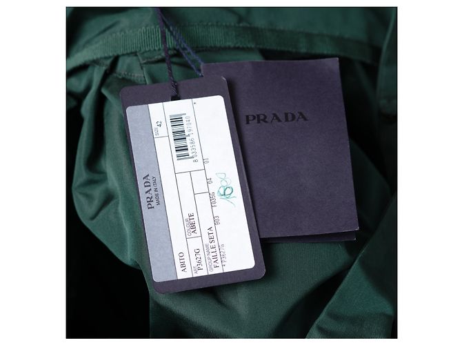 Prada Grüne Mini-Kleid Mit Kontrastierendem Falteneinsatz - Ansicht 10