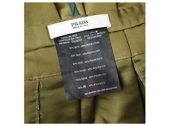Prada Grüne Mini-Kleid Mit Kontrastierendem Falteneinsatz - Ansicht 11