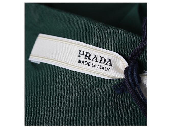 Prada Grüne Mini-Kleid Mit Kontrastierendem Falteneinsatz - Ansicht 8